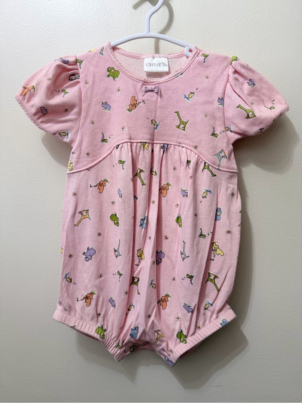 Vintage Carter’s John Lennon Bubble Romper Safari Animals Baby Girl 3-6 Months